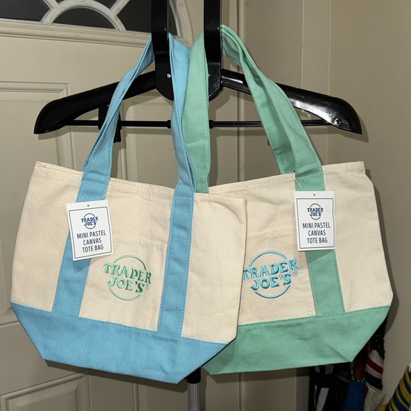 Trader Joe'S Handbags - Trader Joe’S I Mini Totes (Lot of 3) I Pastel Colors: Green & Blue